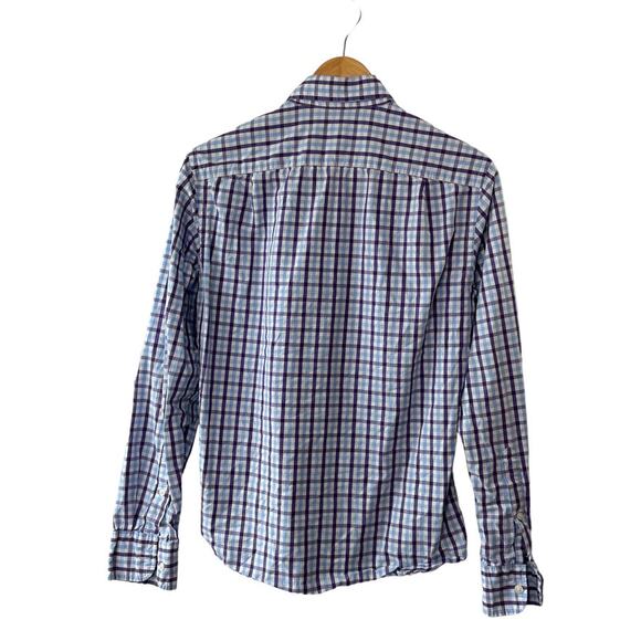 J. Crew Slim Fit Blue & Purple Check Print Long Sleeve Button-Up Shirt Small - Picture 5 of 6